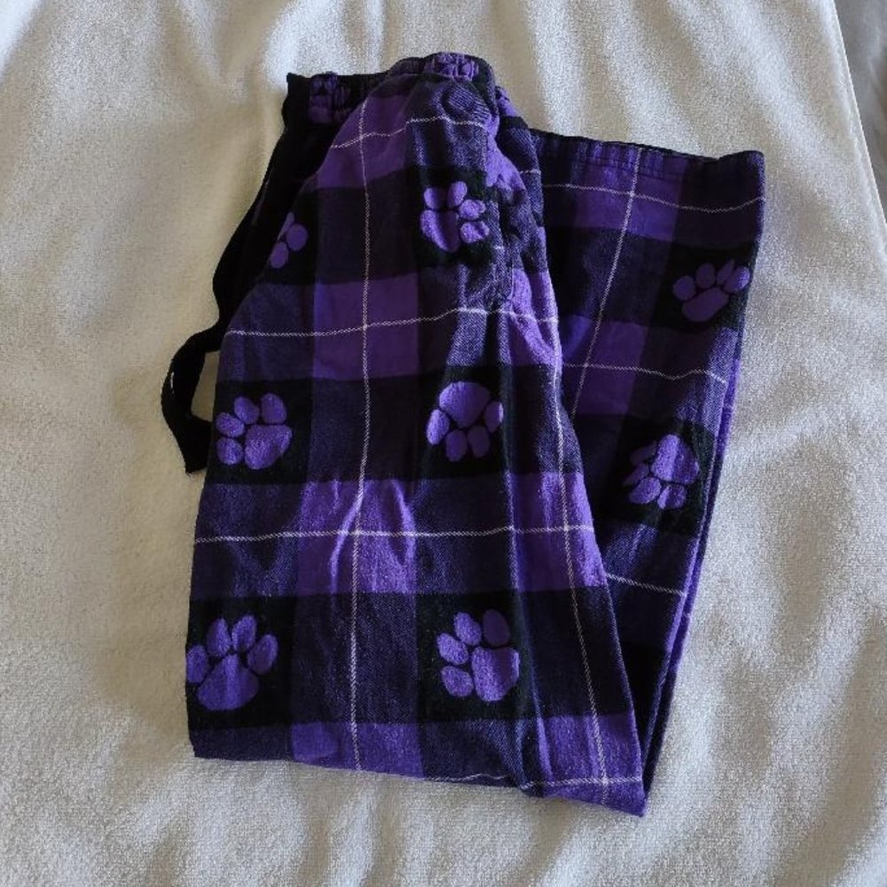 Ladies Purple Paw Print Pajama Bottoms Animal Rescue Site Size Small S